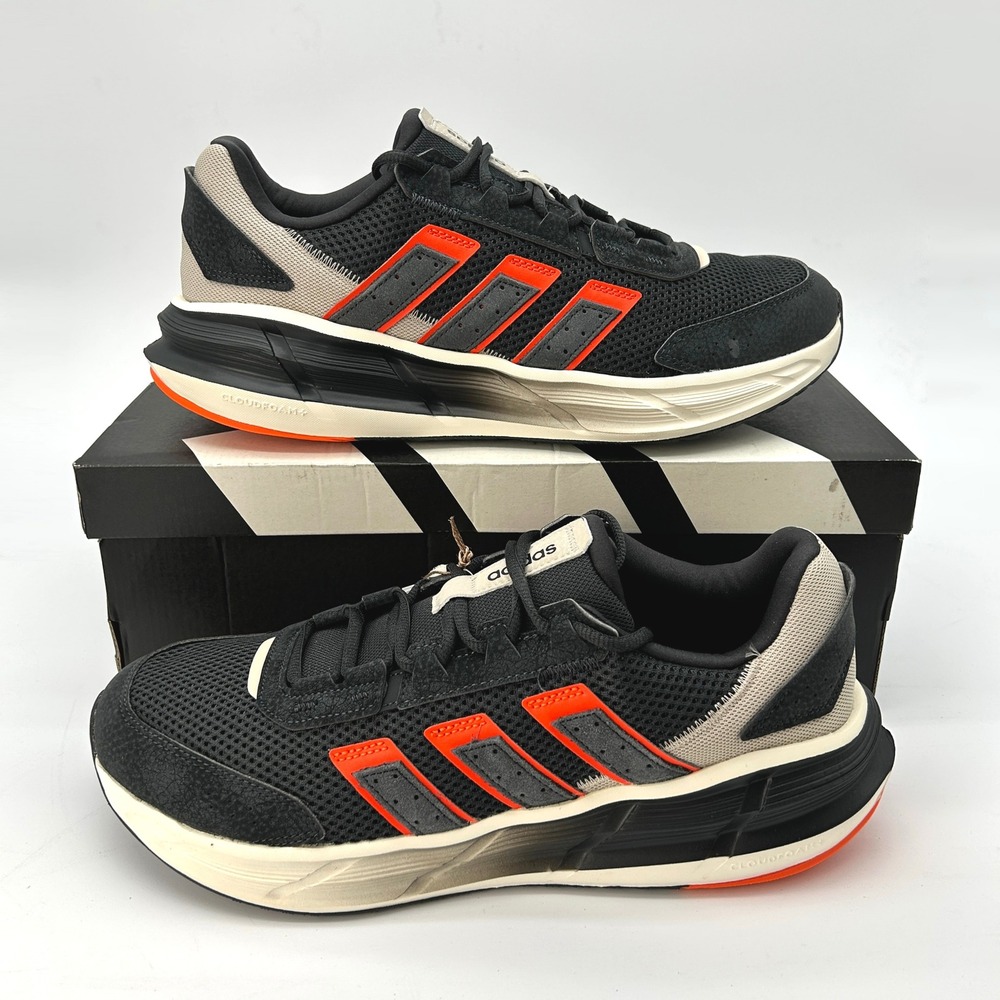 adidas Astrastar Size 12 Mens Sneakers Gray Orange Trainers Cloudfoam NEW JQ6077